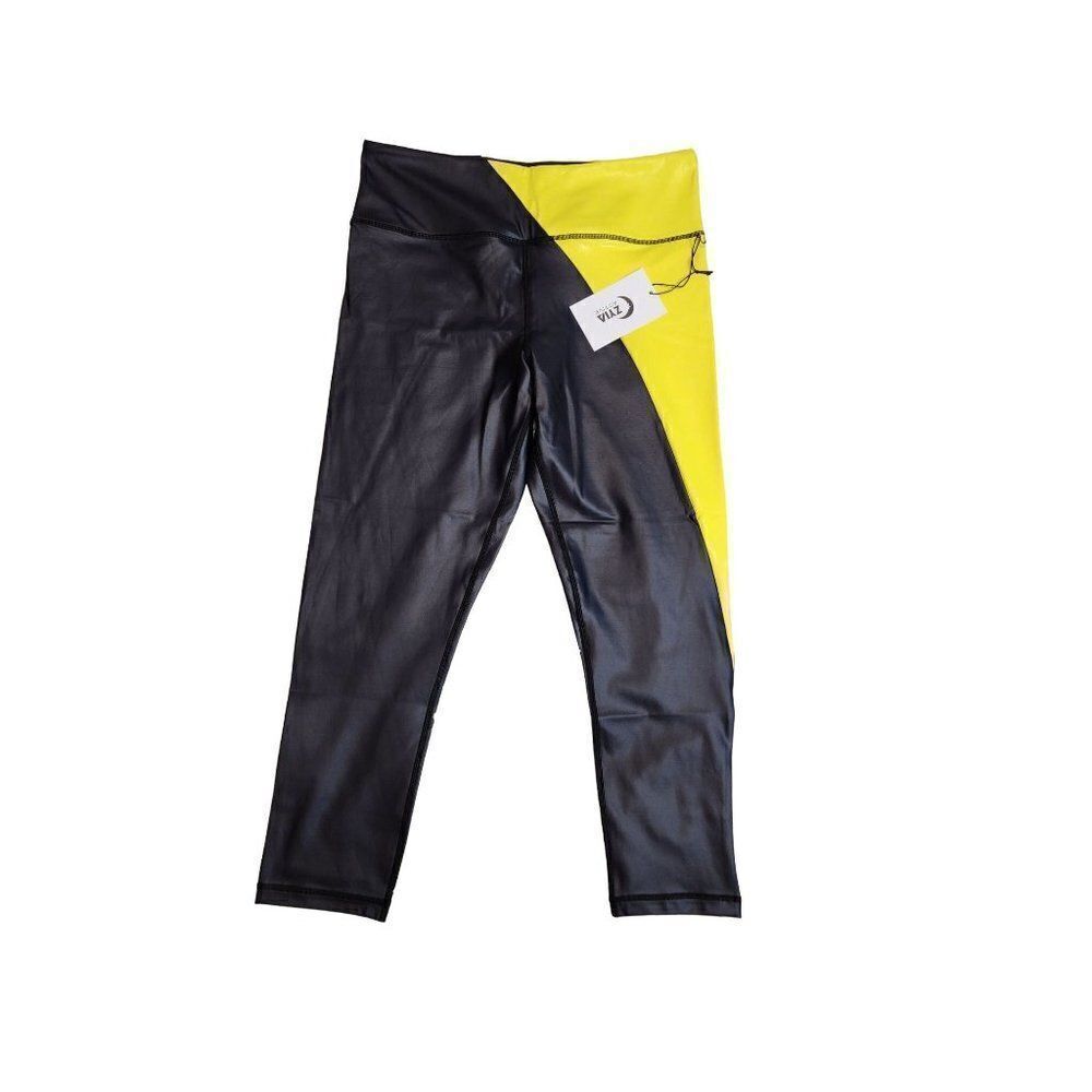 Zyia Active Neon Yellow Metallic Light n Tight Hi-Rise 7/8 24 Inch in size 16-18